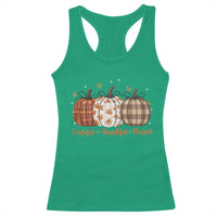 Grateful Thankful Blessed Pumpkin Racerback Tank Top Hello Thanksgiving Cozy Fall Autumn Rustic - Wonder Print Shop