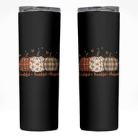 Grateful Thankful Blessed Pumpkin Skinny Tumbler Hello Thanksgiving Cozy Fall Autumn Rustic - Wonder Print Shop