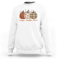Grateful Thankful Blessed Pumpkin Sweatshirt Hello Thanksgiving Cozy Fall Autumn Rustic - Wonder Print Shop