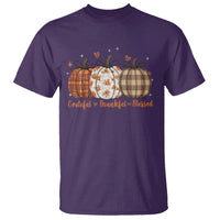Grateful Thankful Blessed Pumpkin T Shirt Hello Thanksgiving Cozy Fall Autumn Rustic - Wonder Print Shop