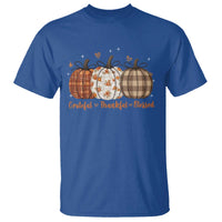 Grateful Thankful Blessed Pumpkin T Shirt Hello Thanksgiving Cozy Fall Autumn Rustic - Wonder Print Shop