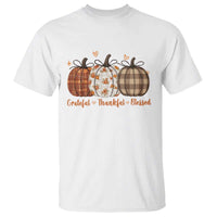 Grateful Thankful Blessed Pumpkin T Shirt Hello Thanksgiving Cozy Fall Autumn Rustic - Wonder Print Shop