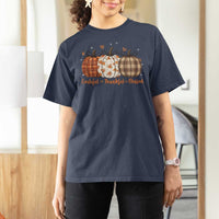 Grateful Thankful Blessed Pumpkin T Shirt For Women Hello Thanksgiving Cozy Fall Autumn Rustic - Wonder Print Shop
