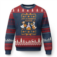 Just a Thankful Goose Ugly Christmas Sweater Thanksgiving Silly Gooses - Wonder Print Shop