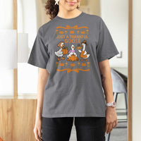 Just a Thankful Goose T Shirt For Women Thanksgiving Silly Gooses - Wonder Print Shop