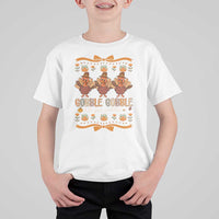 Gobble Gobble Till You Wobble T Shirt For Kid Funny Thanksgiving Turkey - Wonder Print Shop