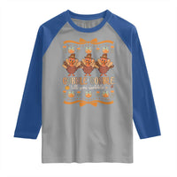 Gobble Gobble Till You Wobble Raglan Shirt Funny Thanksgiving Turkey - Wonder Print Shop
