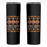 Gobble Gobble Till You Wobble Skinny Tumbler Funny Thanksgiving Turkey - Wonder Print Shop