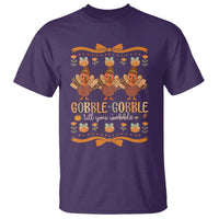 Gobble Gobble Till You Wobble T Shirt Funny Thanksgiving Turkey - Wonder Print Shop