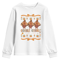 Gobble Gobble Till You Wobble Youth Sweatshirt Funny Thanksgiving Turkey - Wonder Print Shop