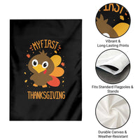 My First Thanksgiving Garden Flag Funny Thanksgiving Turkey - Wonder Print Shop
