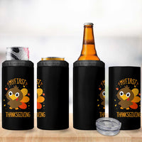 My First Thanksgiving 4 in 1 Can Cooler Tumbler Funny Thanksgiving Turkey - Wonder Print Shop