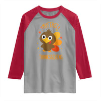 My First Thanksgiving Raglan Shirt Funny Thanksgiving Turkey - Wonder Print Shop