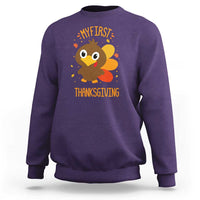 My First Thanksgiving Sweatshirt Funny Thanksgiving Turkey - Wonder Print Shop