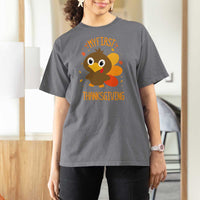 My First Thanksgiving T Shirt For Women Funny Thanksgiving Turkey - Wonder Print Shop