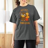 My First Thanksgiving T Shirt For Women Funny Thanksgiving Turkey - Wonder Print Shop