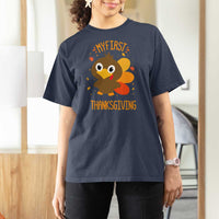 My First Thanksgiving T Shirt For Women Funny Thanksgiving Turkey - Wonder Print Shop