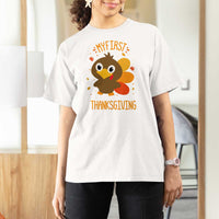 My First Thanksgiving T Shirt For Women Funny Thanksgiving Turkey - Wonder Print Shop