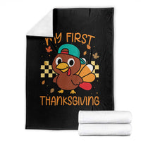 My First Thanksgiving Throw Blanket Funny Newborn Thanksgiving Turkey Boys - Wonder Print Shop