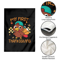 My First Thanksgiving Garden Flag Funny Newborn Thanksgiving Turkey Boys - Wonder Print Shop