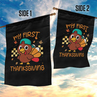 My First Thanksgiving Garden Flag Funny Newborn Thanksgiving Turkey Boys - Wonder Print Shop
