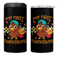 My First Thanksgiving 4 in 1 Can Cooler Tumbler Funny Newborn Thanksgiving Turkey Boys - Wonder Print Shop