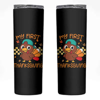 My First Thanksgiving Skinny Tumbler Funny Newborn Thanksgiving Turkey Boys - Wonder Print Shop