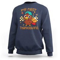 My First Thanksgiving Sweatshirt Funny Newborn Thanksgiving Turkey Boys - Wonder Print Shop