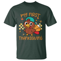 My First Thanksgiving T Shirt Funny Newborn Thanksgiving Turkey Boys - Wonder Print Shop