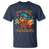 My First Thanksgiving T Shirt Funny Newborn Thanksgiving Turkey Boys - Wonder Print Shop