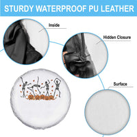 Dancing Skeleton Spare Tire Cover Retro Halloween Party Pumpkin Fall Season - Wonder Print Shop