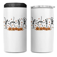 Dancing Skeleton 4 in 1 Can Cooler Tumbler Retro Halloween Party Pumpkin Fall Season - Wonder Print Shop