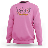 Dancing Skeleton Sweatshirt Retro Halloween Party Pumpkin Fall Season - Wonder Print Shop