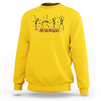 Dancing Skeleton Sweatshirt Retro Halloween Party Pumpkin Fall Season - Wonder Print Shop
