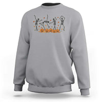 Dancing Skeleton Sweatshirt Retro Halloween Party Pumpkin Fall Season - Wonder Print Shop