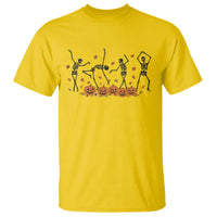 Dancing Skeleton T Shirt Retro Halloween Party Pumpkin Fall Season - Wonder Print Shop