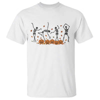 Dancing Skeleton T Shirt Retro Halloween Party Pumpkin Fall Season - Wonder Print Shop