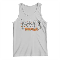 Dancing Skeleton Tank Top Retro Halloween Party Pumpkin Fall Season - Wonder Print Shop