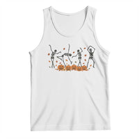 Dancing Skeleton Tank Top Retro Halloween Party Pumpkin Fall Season - Wonder Print Shop