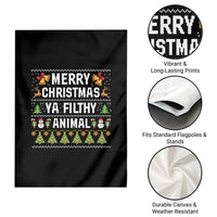 Merry Christmas Ya Filthy Animal Garden Flag Ugly Xmas Movie Alone Pajama - Wonder Print Shop