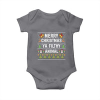 Merry Christmas Ya Filthy Animal Baby Onesie Ugly Xmas Movie Alone Pajama - Wonder Print Shop