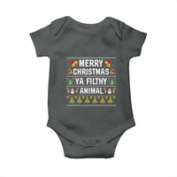 Merry Christmas Ya Filthy Animal Baby Onesie Ugly Xmas Movie Alone Pajama - Wonder Print Shop