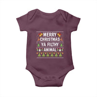 Merry Christmas Ya Filthy Animal Baby Onesie Ugly Xmas Movie Alone Pajama - Wonder Print Shop