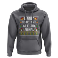 Merry Christmas Ya Filthy Animal Hoodie Ugly Xmas Movie Alone Pajama - Wonder Print Shop
