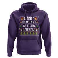 Merry Christmas Ya Filthy Animal Hoodie Ugly Xmas Movie Alone Pajama - Wonder Print Shop