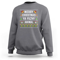 Merry Christmas Ya Filthy Animal Sweatshirt Ugly Xmas Movie Alone Pajama - Wonder Print Shop
