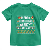 Merry Christmas Ya Filthy Animal Toddler T Shirt Ugly Xmas Movie Alone Pajama - Wonder Print Shop
