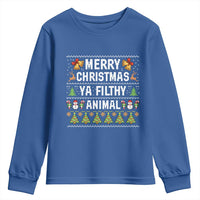 Merry Christmas Ya Filthy Animal Youth Sweatshirt Ugly Xmas Movie Alone Pajama - Wonder Print Shop