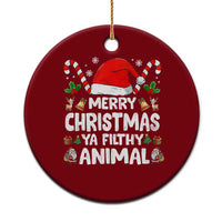 Merry Christmas Ya Filthy Animal Ceramic Ornament Funny Home Xmas Alone Movie Pajama - Wonder Print Shop