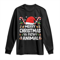 Merry Christmas Ya Filthy Animal Long Sleeve Shirt Funny Home Xmas Alone Movie Pajama - Wonder Print Shop